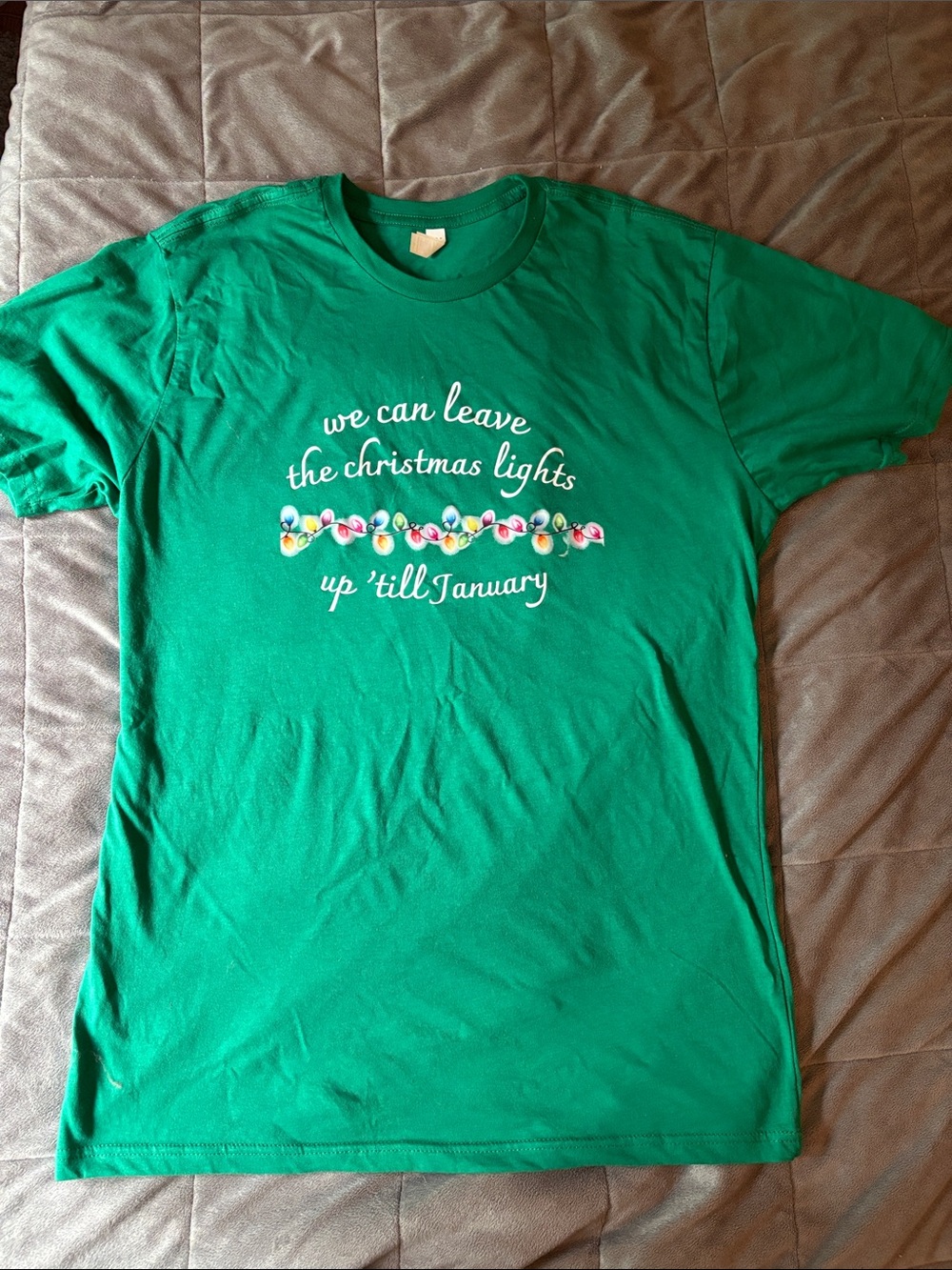 Taylor Swift themed Green Holiday Tee with Multicolor Light Graphic
